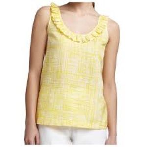 Kate Spade Sleeveless Blouse Yellow White Size 4
